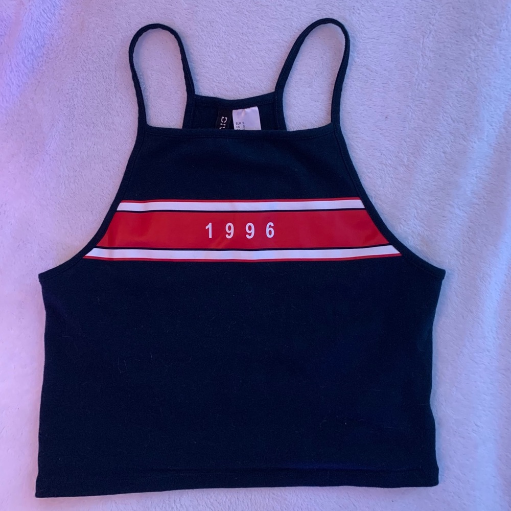 navy blue “1996” tank top